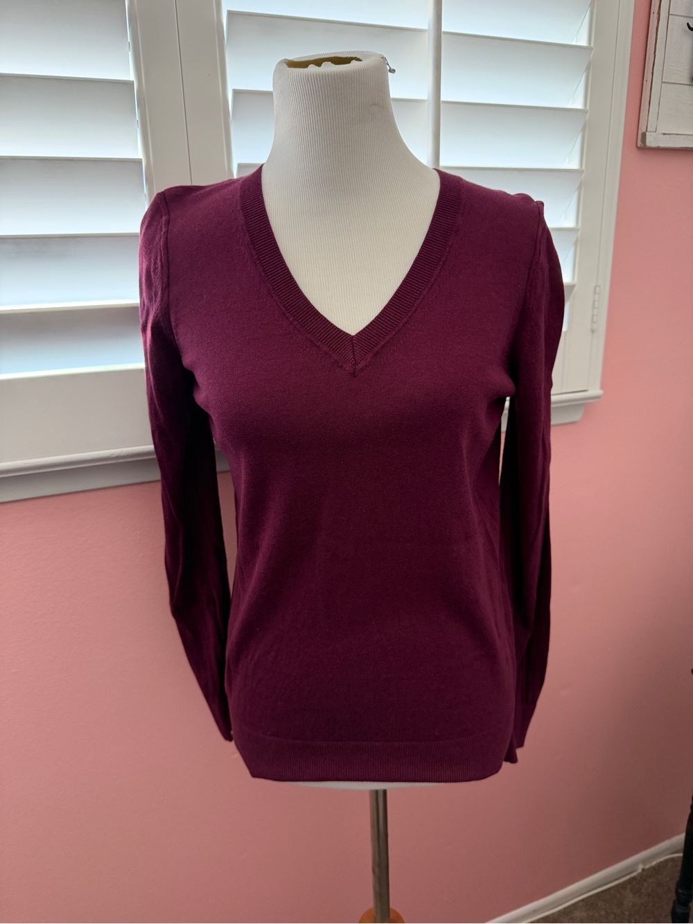 Banana Republic V-Neck Sweater in Plum/Berry Color